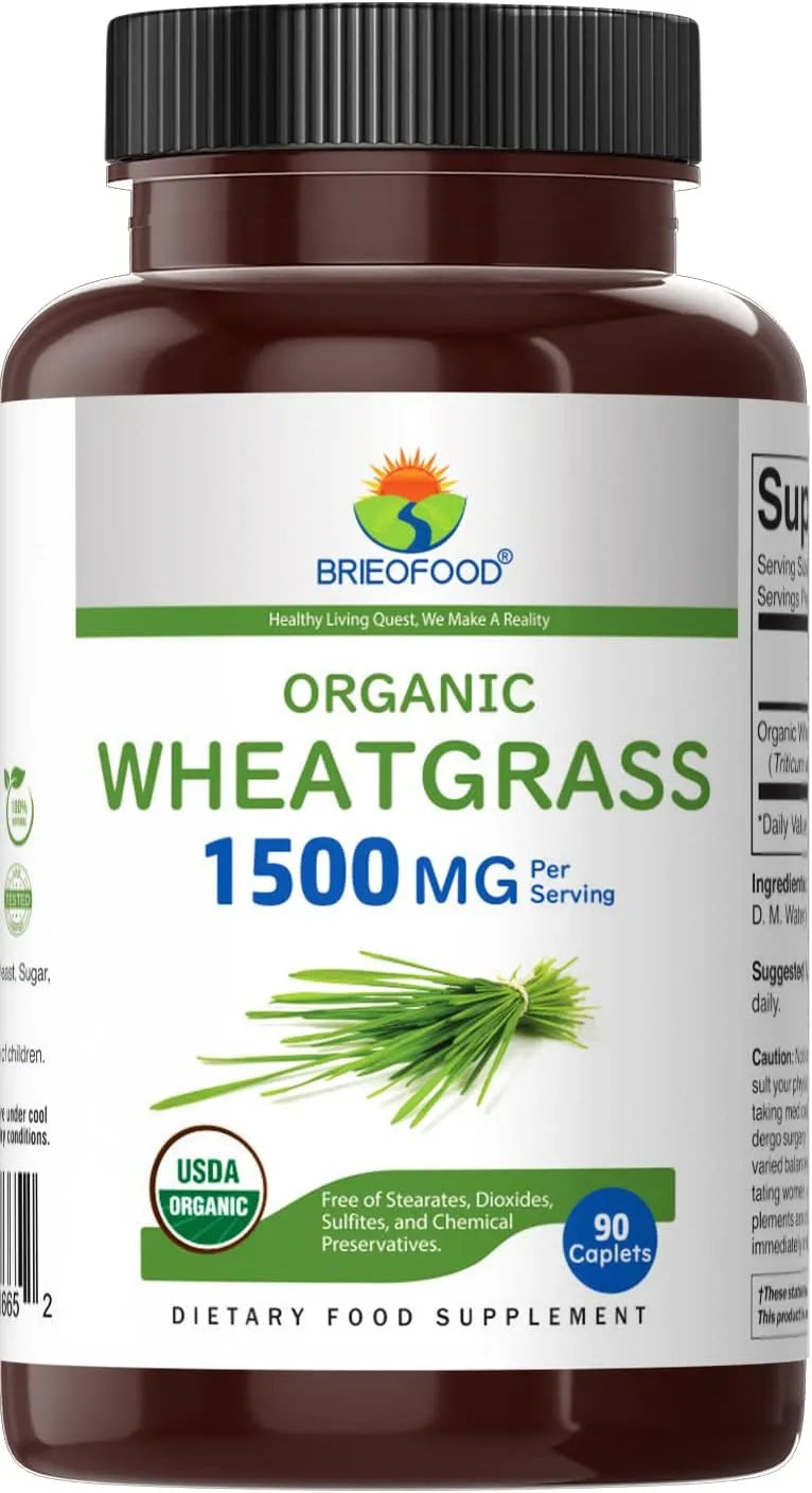 BRIEOFOOD - Brieofood Organic Wheatgrass 1500Mg 90 Tabletas - The Red Vitamin MX - Suplementos Alimenticios - {{ shop.shopifyCountryName }}