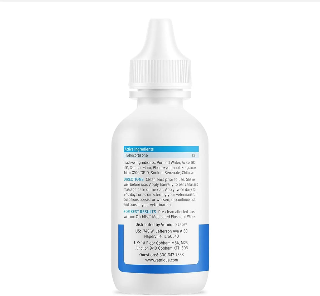 VETNIQUE - Vetnique Oticbliss Medicated Cat & Dog Ear Cleaner Drops 1.8 Fl.Oz. - The Red Vitamin MX - Cuidado Del Oído De Perros - {{ shop.shopifyCountryName }}