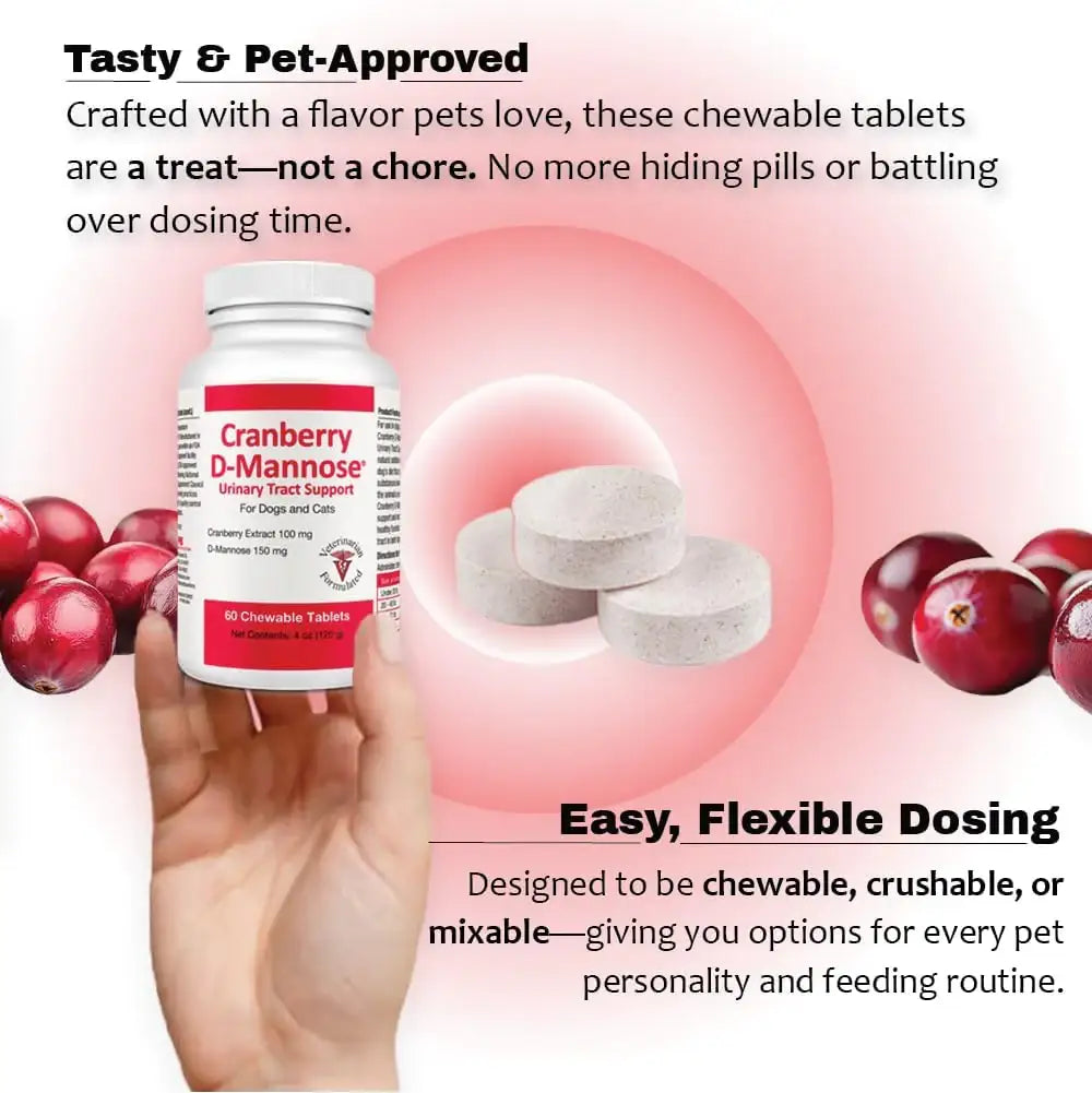 PET HEALTH SOLUTIONS - Pet Health Solutions Cranberry D-Mannose Urinary Tract Supplement for Dogs 60 Tabletas Masticables - The Red Vitamin MX - Salud De Tracto Urinario Para Perros - {{ shop.shopifyCountryName }}
