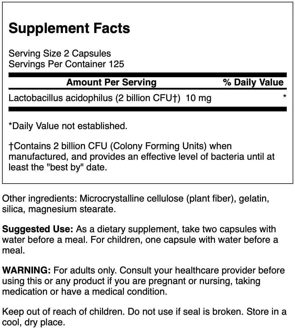 SWANSON - Swanson Lactobacillus Acidophilus 250 Capsulas - The Red Vitamin MX - Suplementos Alimenticios - {{ shop.shopifyCountryName }}