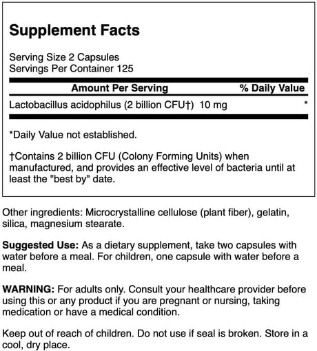 SWANSON - Swanson Lactobacillus Acidophilus 250 Capsulas - The Red Vitamin MX - Suplementos Alimenticios - {{ shop.shopifyCountryName }}