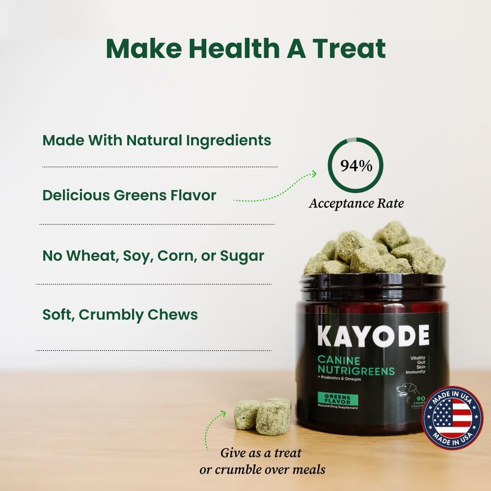 Kayode Canine NutriGreens Vitamins & Probiotics for Dogs 90 Masticables