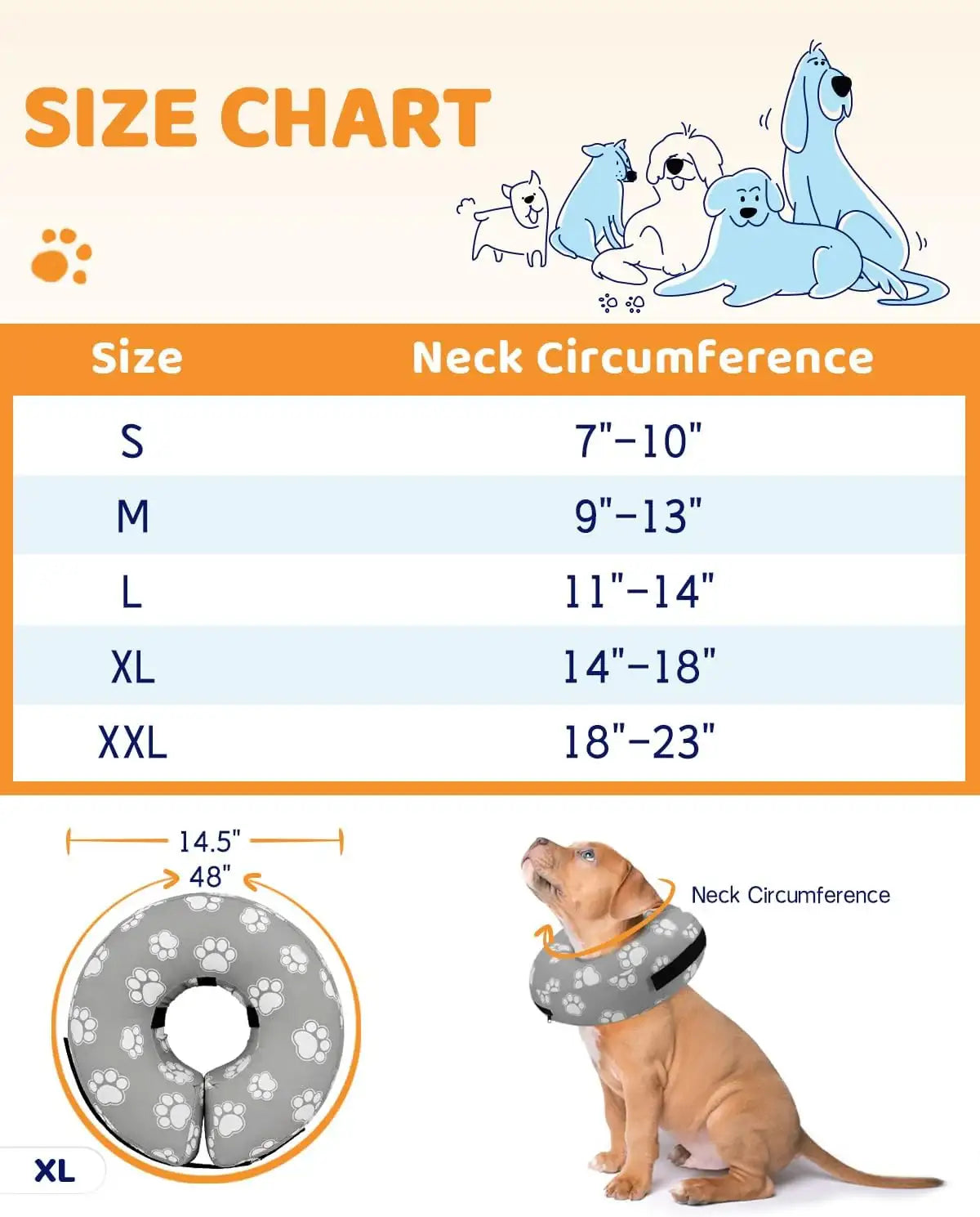 SUPET - Supet Inflatable Dog Cone Collar Alternative After Surgery XLARGE Neck 14"-18" - The Red Vitamin MX - Collares y Conos De Recuperación Para Perros - {{ shop.shopifyCountryName }}