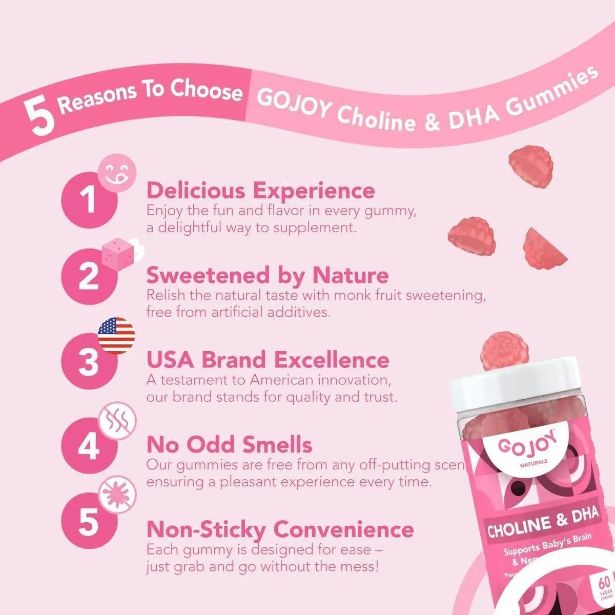 GOJOY NATURALS - GOJOY NATURALS Prenatal Choline & DHA Gummies 60 Gomitas - The Red Vitamin MX - Suplementos Alimenticios - {{ shop.shopifyCountryName }}