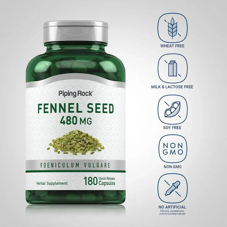 PIPING ROCK - Piping Rock Fennel Seed 480Mg. 180 Capsulas - The Red Vitamin MX - Suplementos Alimenticios - {{ shop.shopifyCountryName }}