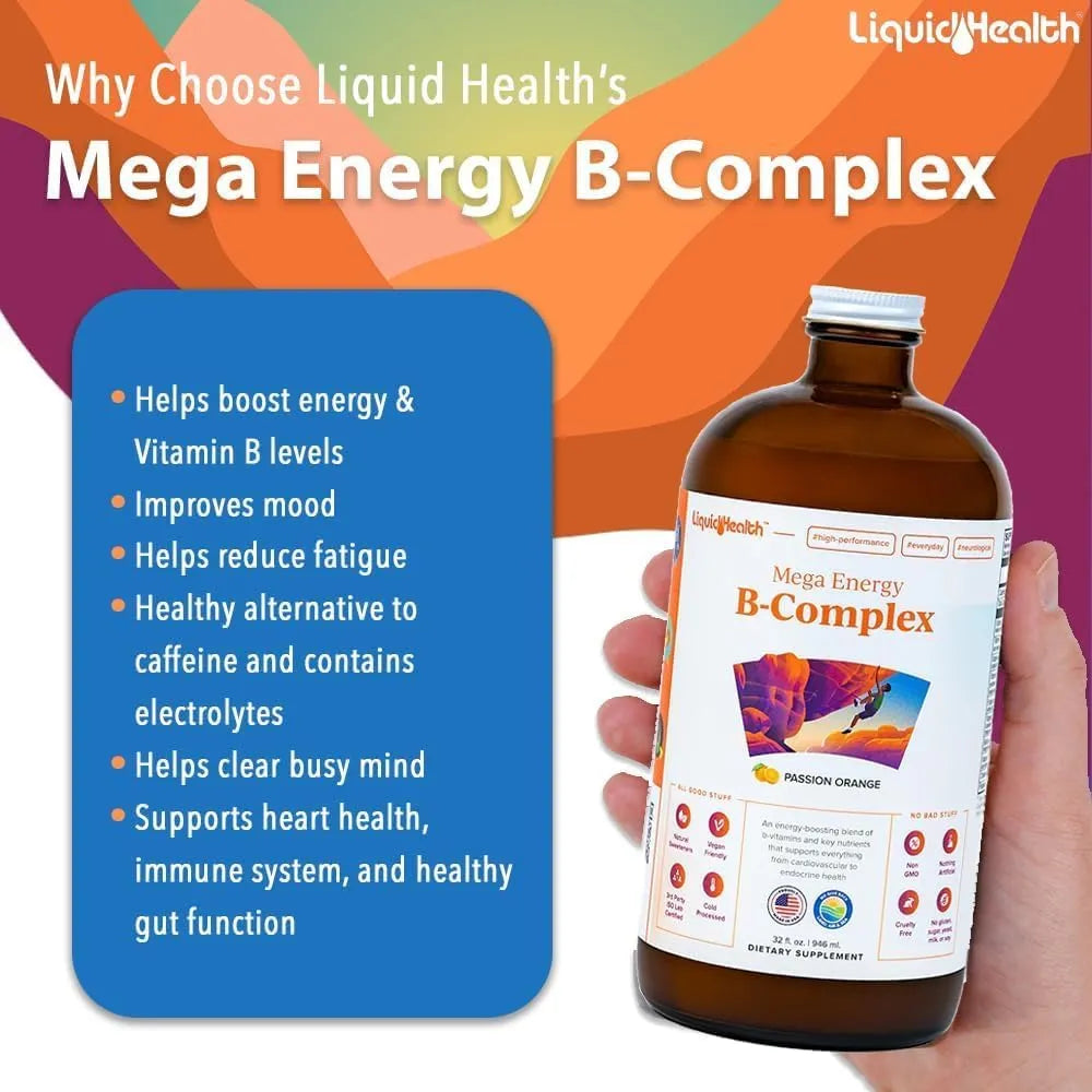 LIQUIDHEALTH - LIQUIDHEALTH Mega Energy Methylated B-Complex 946Ml. - The Red Vitamin MX - Suplementos Alimenticios - {{ shop.shopifyCountryName }}
