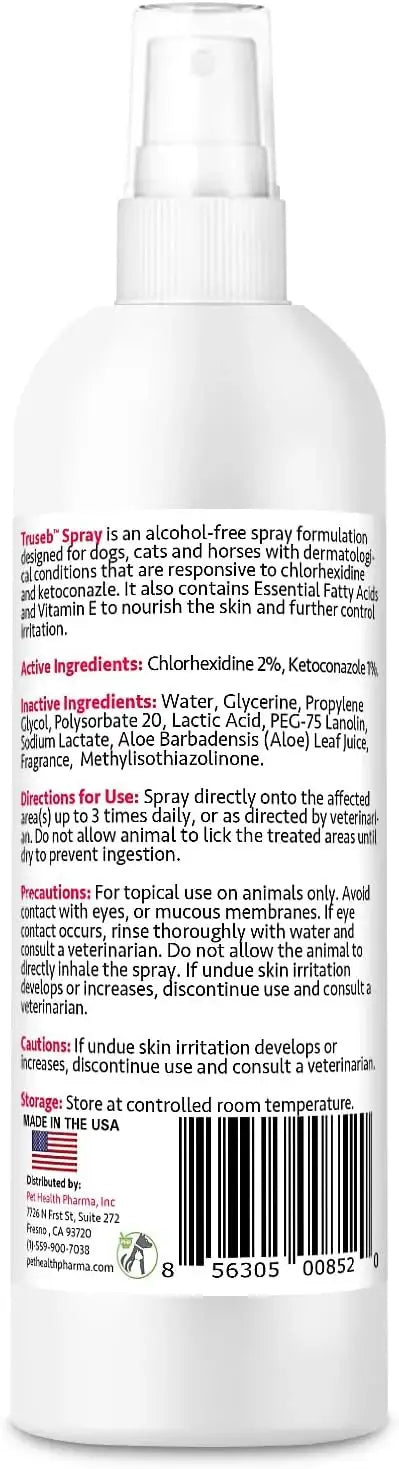 TRUSEB - Truseb All Natural Chlorhexidin Sprays Topical Ketoconazole and Chlorhexidine Spray for Dogs, Cats & Horses 8 Fl.Oz. - The Red Vitamin MX - Remedios Para La Picazón De Perros - {{ shop.shopifyCountryName }}