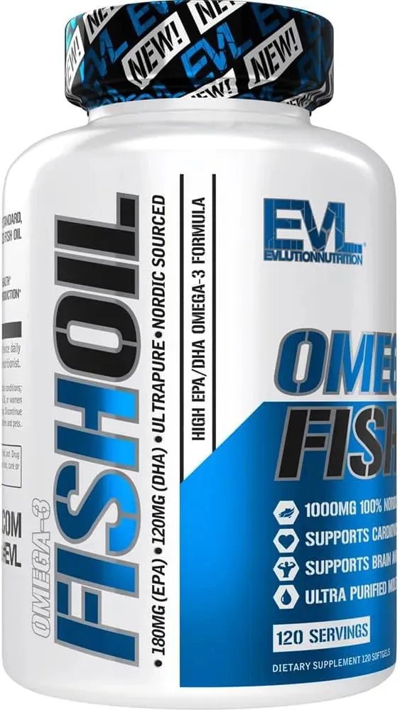 EVLUTION - Evlution Nutrition Triple Strength Omega 3 Fish Oil 120 Capsulas Blandas - The Red Vitamin MX - Suplementos Alimenticios - {{ shop.shopifyCountryName }}