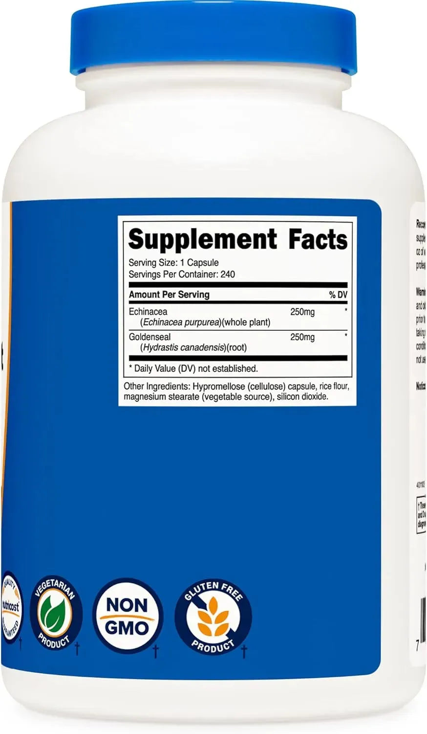 NUTRICOST - Nutricost Echinacea & Goldenseal Root 500Mg. 240 Capsulas 2 Pack - The Red Vitamin MX - Suplementos Alimenticios - {{ shop.shopifyCountryName }}