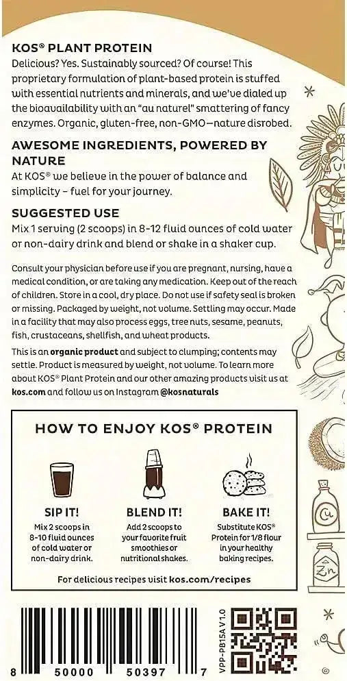 KOS - KOS Organic Plant Based Protein Powder Chocolate Peanut Butter 15 Servicios 585Gr. - The Red Vitamin MX - Suplementos Alimenticios - {{ shop.shopifyCountryName }}