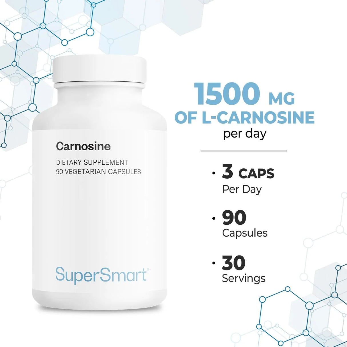 SUPERSMART - Supersmart Carnosine 1500Mg. 90 Capsulas - The Red Vitamin MX - Suplementos Alimenticios - {{ shop.shopifyCountryName }}
