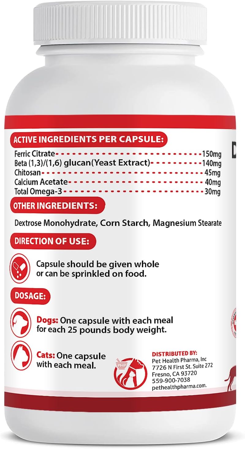 Doggy Naturals RENARAMAX Dietary Phosphate Binder and Renal Support for Cats and Dogs 120 Capsulas