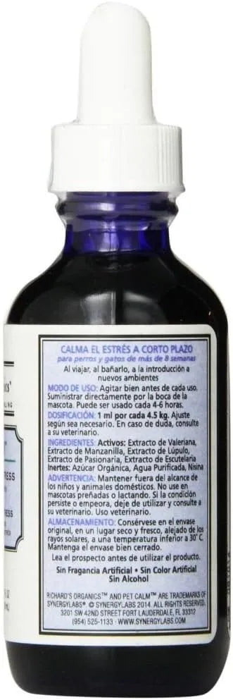 RICHARD'S - Richard’s Organics Pet Calm 2 Fl.Oz. - The Red Vitamin MX - Relajantes Para Perros - {{ shop.shopifyCountryName }}