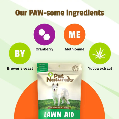 PET NATURALS - Pet Naturals Lawn Aid Dog Urine Neutralizer for Lawn 60 Masticables - The Red Vitamin MX - Salud De Tracto Urinario Para Perros - {{ shop.shopifyCountryName }}