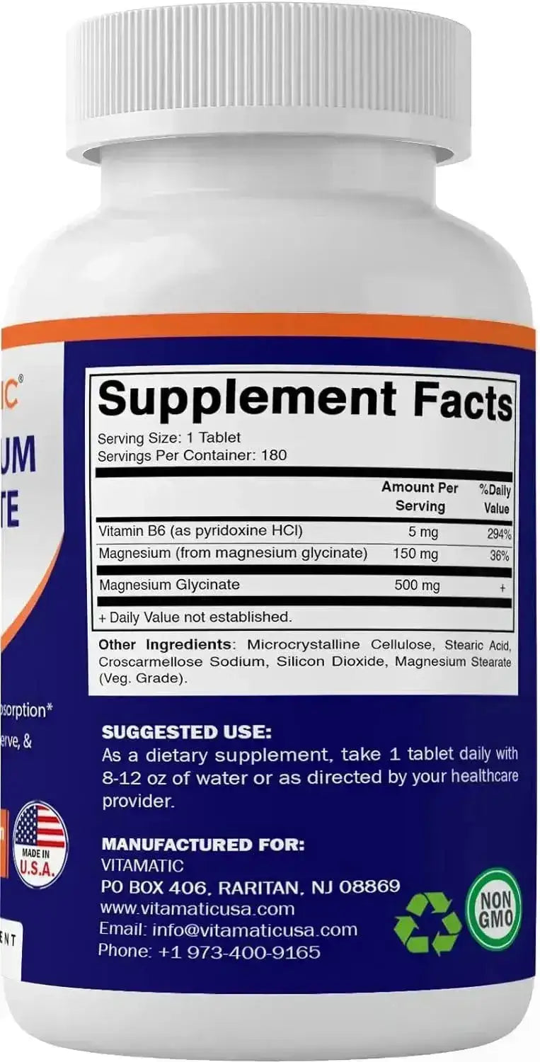 VITAMATIC - Vitamatic Magnesium Glycinate 500Mg. 180 Tabletas - The Red Vitamin MX - Suplementos Alimenticios - {{ shop.shopifyCountryName }}