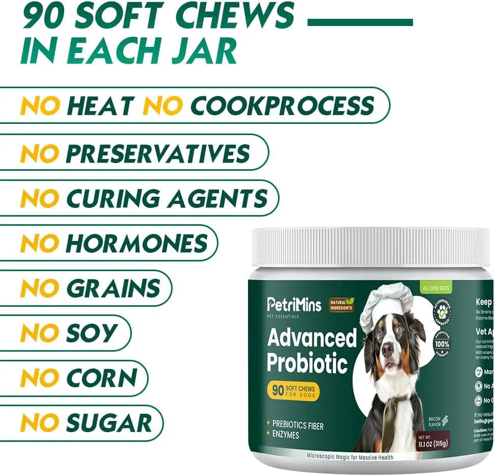 PETRIMINS - PetriMins Advanced Probiotic for Dogs Bacon Flavor 90 Masticables - The Red Vitamin MX - Probióticos Para Perros - {{ shop.shopifyCountryName }}