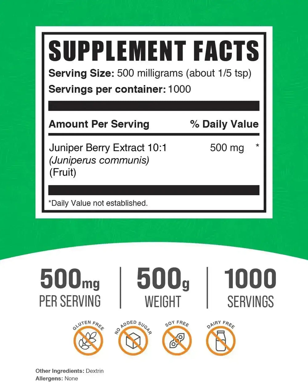 BULK SUPPLEMENTS - Bulk Supplements Juniper Berry Extract Powder 500Gr. - The Red Vitamin MX - Suplementos Alimenticios - {{ shop.shopifyCountryName }}