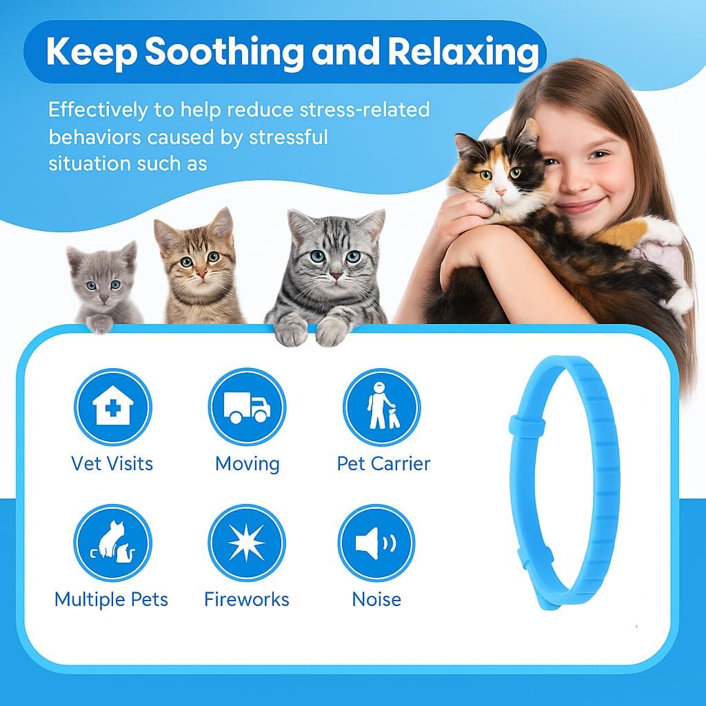 Duasdne Calming Collar for Cats 4 Pack
