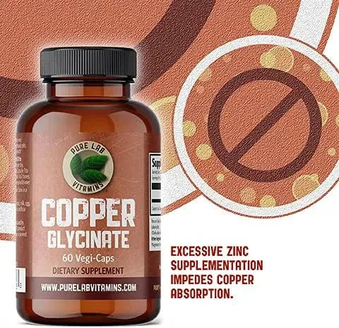 PURE LAB VITAMINS - Pure Lab Vitamins Copper Glycinate 1Mg. 60 Capsulas - The Red Vitamin MX - Suplementos Alimenticios - {{ shop.shopifyCountryName }}