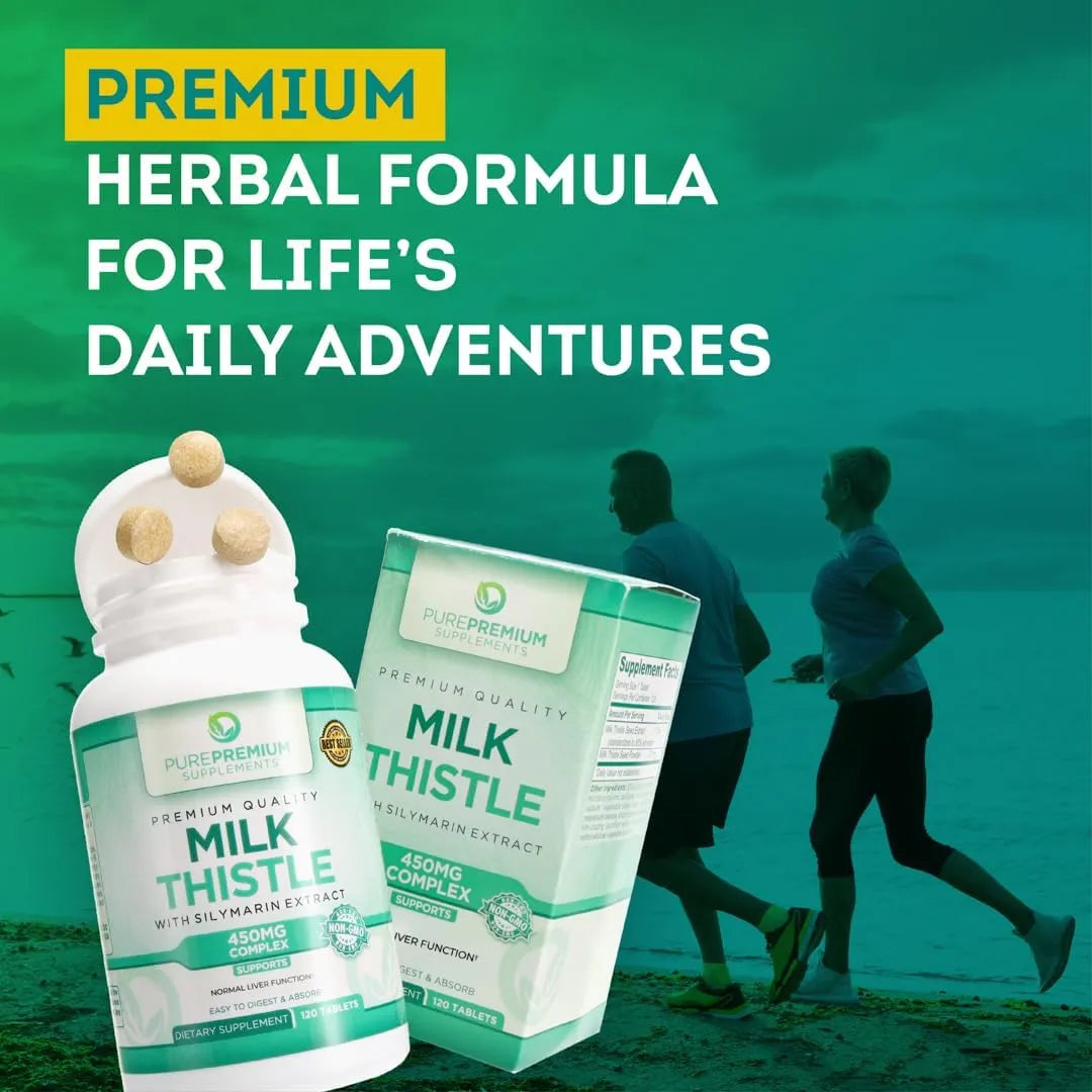 PUREPREMIUM SUPPLEMENTS - PurePremium Milk Thistle Supplement with Silymarin 450Mg. 120 Tabletas - The Red Vitamin MX - Suplementos Alimenticios - {{ shop.shopifyCountryName }}