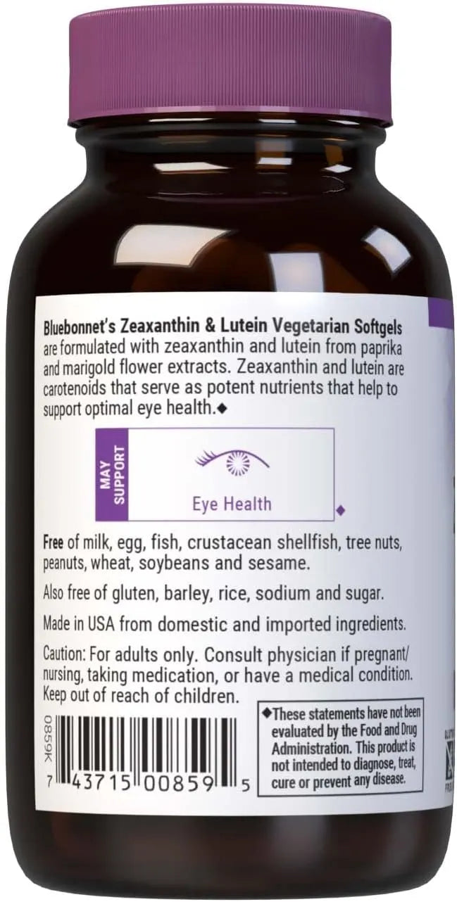 BLUEBONNET NUTRITION - Bluebonnet Nutrition Zeaxanthin Plus Lutein 60 Capsulas Blandas - The Red Vitamin MX - Suplementos Alimenticios - {{ shop.shopifyCountryName }}