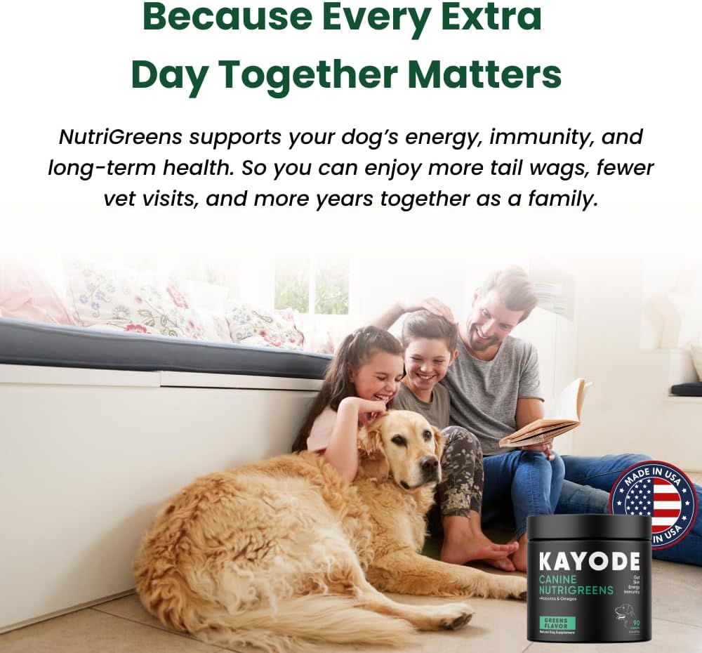 Kayode Canine NutriGreens Vitamins & Probiotics for Dogs 90 Masticables