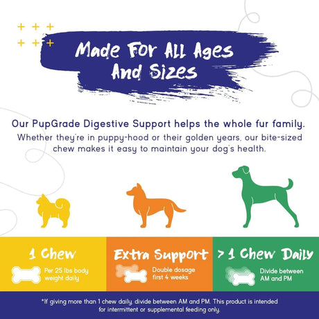 PUPGRADE - PupGrade Digestive Support Chews for Dogs Prebiotic and Probiotic 60 Masticables - The Red Vitamin MX - Probióticos Para Perros - {{ shop.shopifyCountryName }}