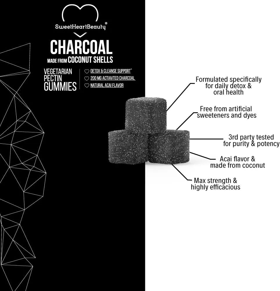 SWEETHEARTBEAUTY - SweetHeartBeauty Activated Charcoal Gummies 60 Gomitas - The Red Vitamin MX - Suplementos Alimenticios - {{ shop.shopifyCountryName }}