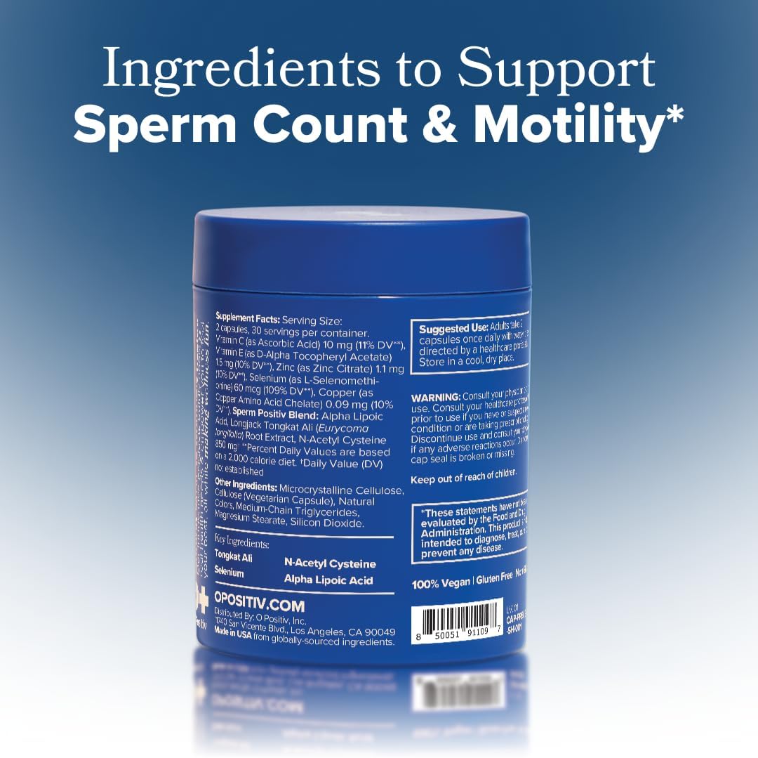 O Positiv Preggo Sperm Health Capsules for Men 60 Capsulas