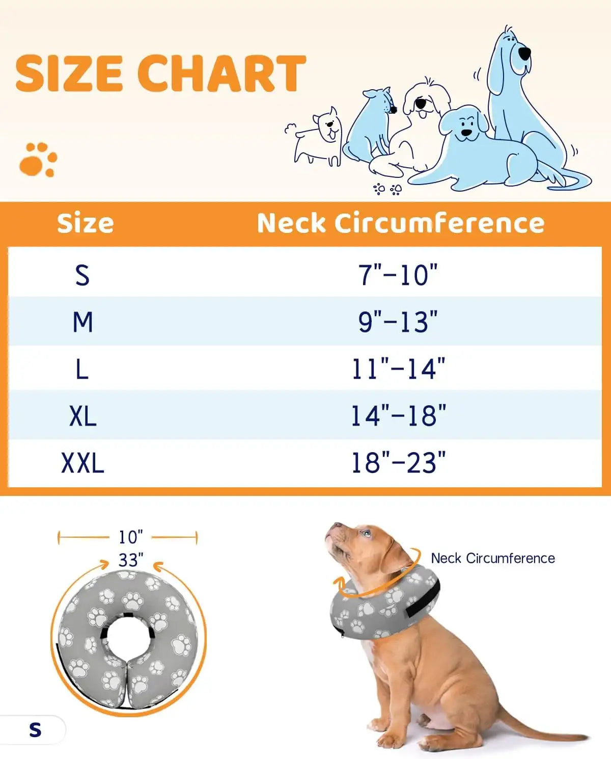 SUPET - Supet Inflatable Dog Cone Collar Alternative After Surgery SMALL Neck 7"-10" - The Red Vitamin MX - Collares y Conos De Recuperación Para Perros - {{ shop.shopifyCountryName }}
