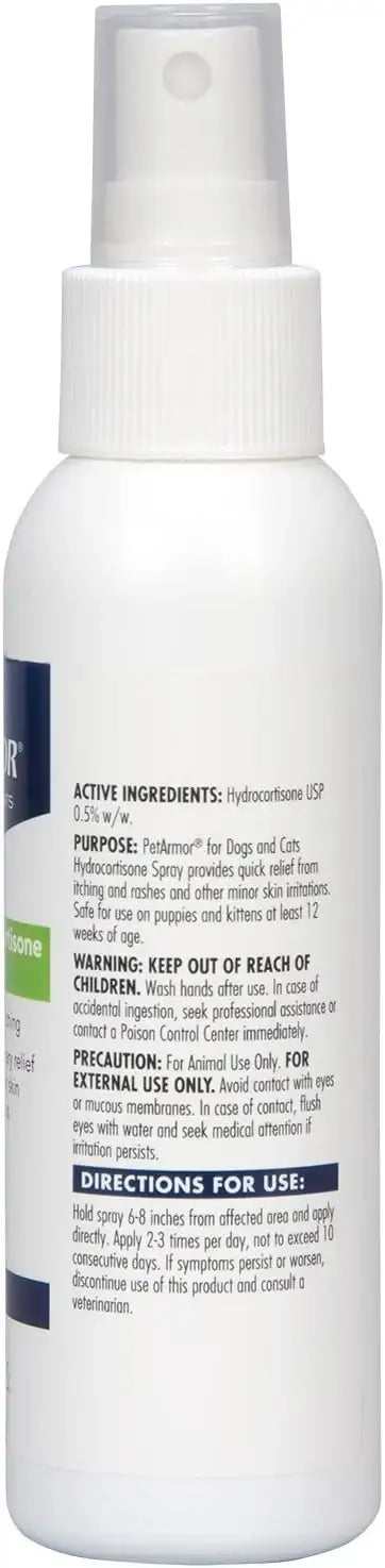 PETARMOR - PetArmor Hydrocortisone Spray for Dogs & Cats 4 Fl.Oz. - The Red Vitamin MX - Remedios Para La Picazón De Perros - {{ shop.shopifyCountryName }}