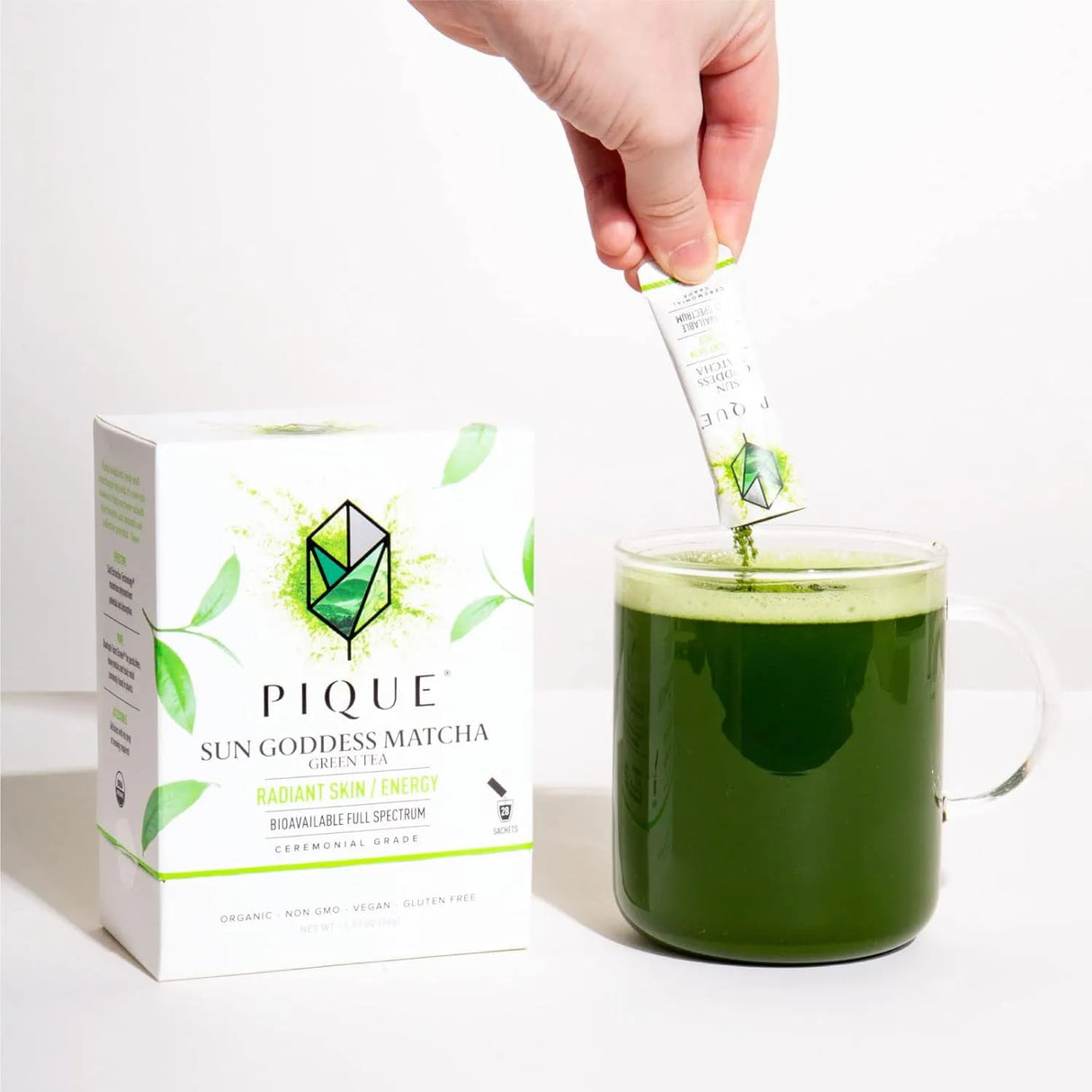 PIQUE - Pique Organic Sun Goddess Matcha Ceremonial Grade Matcha Green Tea Powder 28 Paquetes - The Red Vitamin MX - Suplementos Alimenticios - {{ shop.shopifyCountryName }}