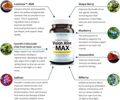 HOLISTIC HEALTH LABS - Holistic Health Labs Vision Alive Max 30 Capsulas - The Red Vitamin MX - Suplementos Alimenticios - {{ shop.shopifyCountryName }}