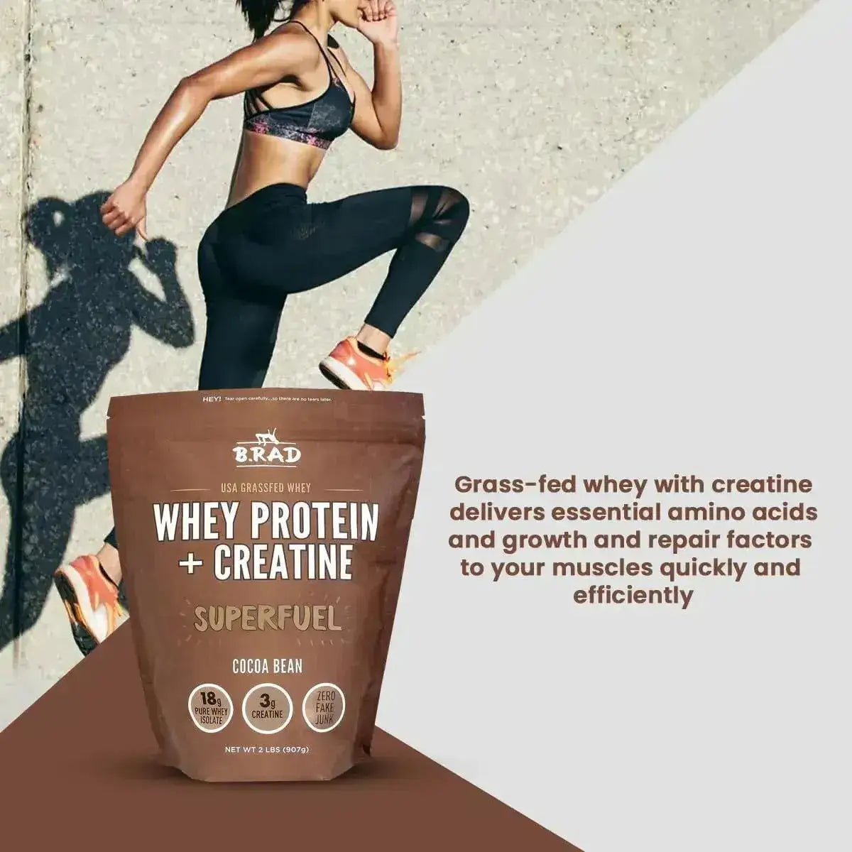 B.RAD - B.rad Grass Fed Whey Protein Isolate Powder with Creatine Cocoa Bean 907Gr. - The Red Vitamin MX - Suplementos Alimenticios - {{ shop.shopifyCountryName }}