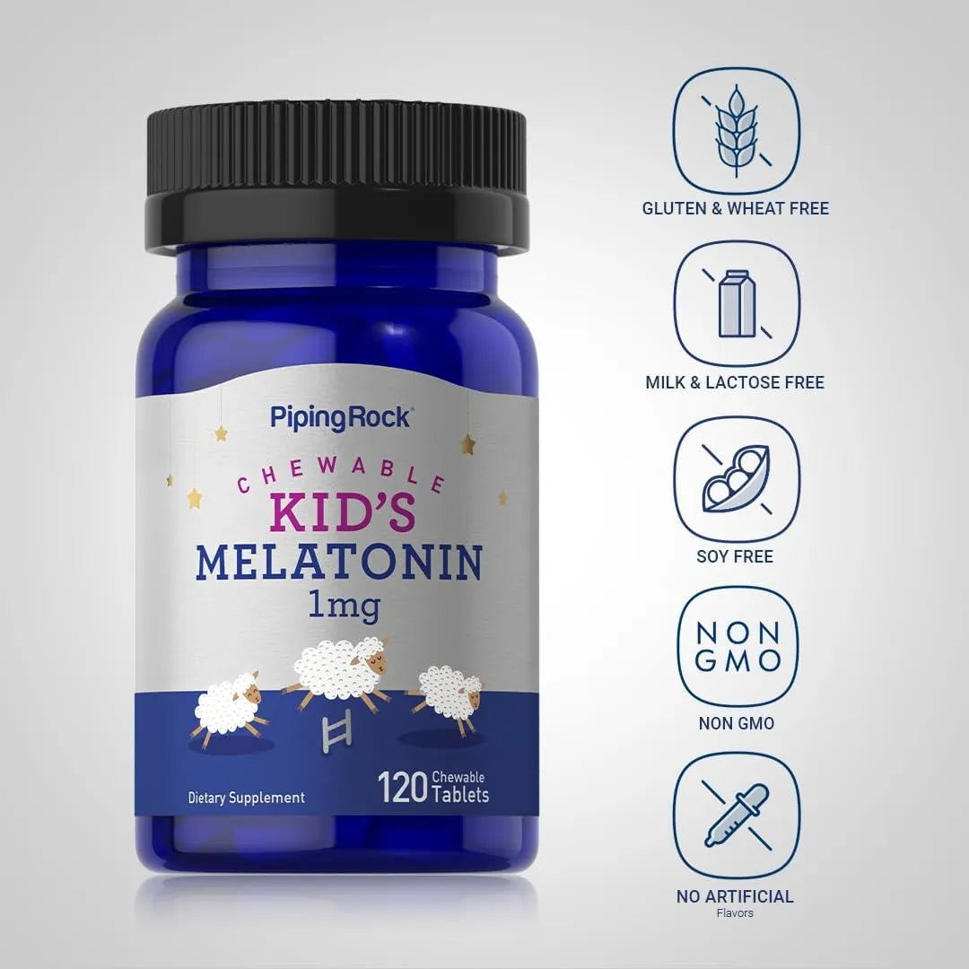 PIPING ROCK - Piping Rock Kids Melatonin 1Mg. 120 Tabletas Masticables - The Red Vitamin MX - Suplementos Alimenticios - {{ shop.shopifyCountryName }}