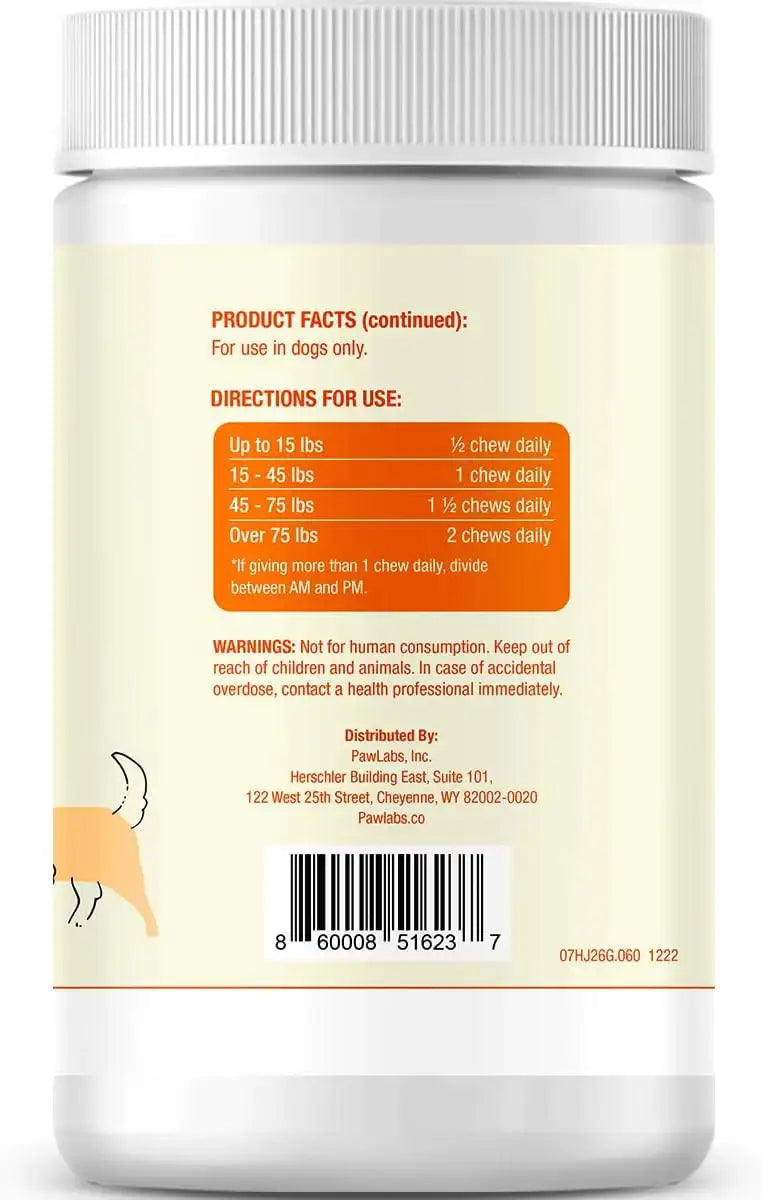 PAWLABS - Pawlabs G-Max Joint Support for Dogs Duck Flavor 60 Masticables - The Red Vitamin MX - Cuidado De Cadera Y Articulaciones Para Perros - {{ shop.shopifyCountryName }}