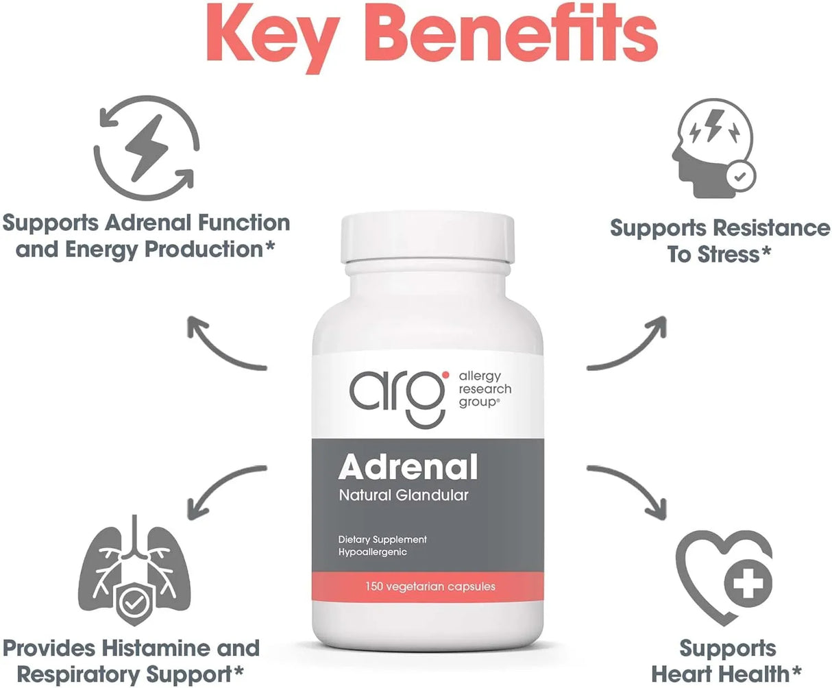 ALLERGY RESEARCH GROUP - Allergy Research Group Adrenal Support 150 Capsulas - The Red Vitamin MX - Suplementos Alimenticios - {{ shop.shopifyCountryName }}