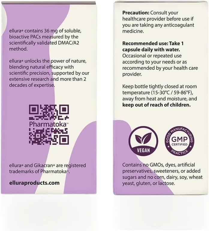 ELLURA - ellura 36Mg. Clinically Proven Soluble Bioactive PACs 90 Capsulas - The Red Vitamin MX - Suplementos Alimenticios - {{ shop.shopifyCountryName }}