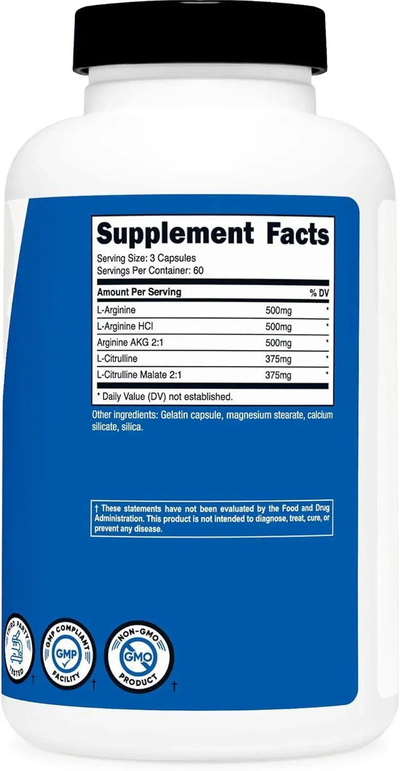 NUTRICOST - Nutricost Nitric Oxide Booster 750Mg. 180 Capsulas - The Red Vitamin MX - Suplementos Alimenticios - {{ shop.shopifyCountryName }}