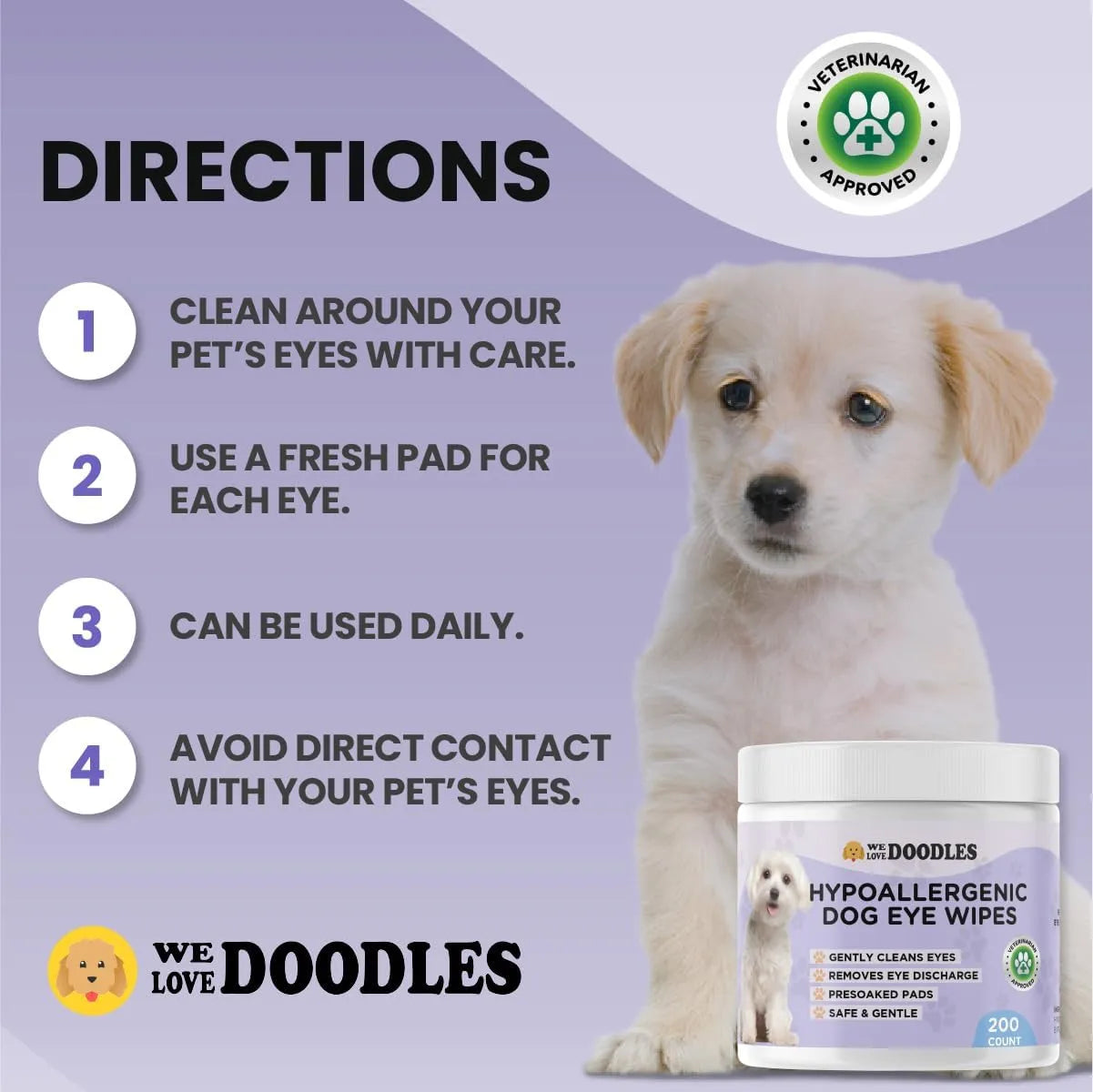 WE LOVE DOODLES - We Love Doodles Dog Eye Wipes 200 Toallitas - The Red Vitamin MX - Cuidado De Los Ojos De Los Perros - {{ shop.shopifyCountryName }}