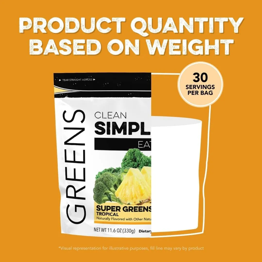 CLEAN SIMPLE EATS - Clean Simple Eats Tropical Greens Powder Mix 30 Servicios 330Gr. - The Red Vitamin MX - Suplementos Alimenticios - {{ shop.shopifyCountryName }}