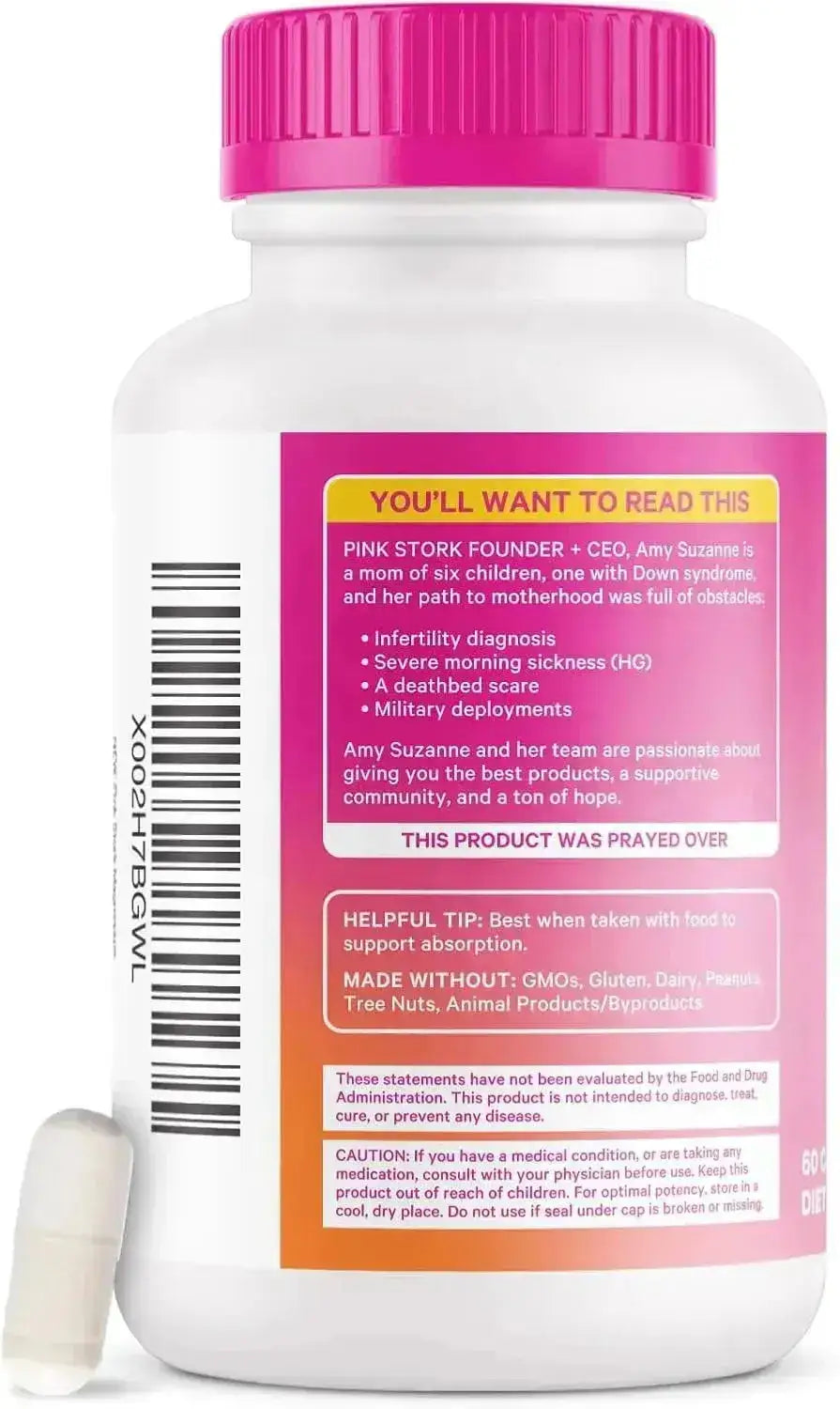 PINK STORK - Pink Stork Magnesium Glycinate with Vitamin D 60 Capsulas - The Red Vitamin MX - Suplementos Alimenticios - {{ shop.shopifyCountryName }}