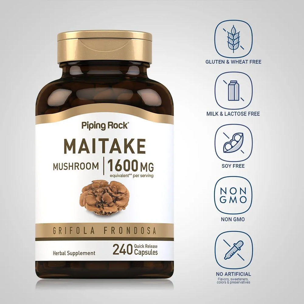 PIPING ROCK - Piping Rock Maitake Mushroom Extract 1600Mg. 240 Capsulas - The Red Vitamin MX - Suplementos Alimenticios - {{ shop.shopifyCountryName }}