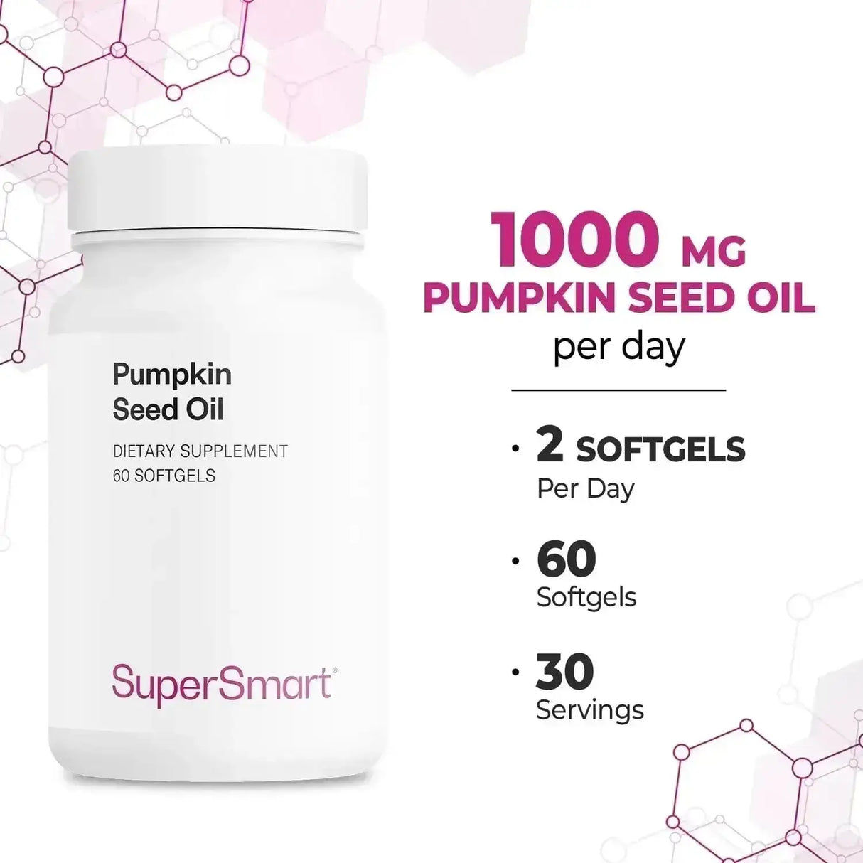 SUPER SMART - Supersmart Pumpkin Seed Oil 1000Mg. 60 Capsulas Blandas - The Red Vitamin MX - Suplementos Alimenticios - {{ shop.shopifyCountryName }}