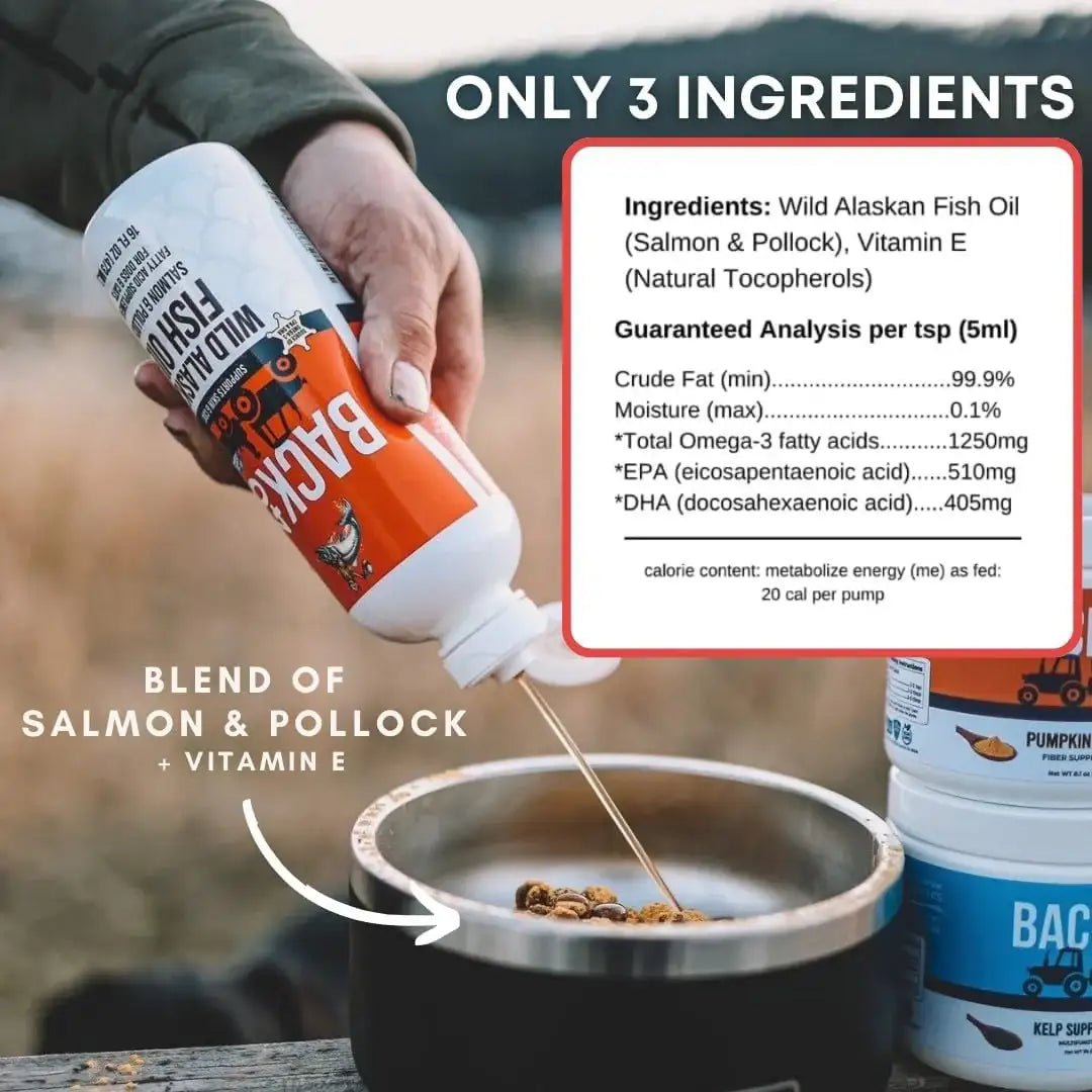 BACK 40 DOGS - Back 40 Dogs Wild Alaskan Fish Oil for Dogs 16 Fl.Oz. - The Red Vitamin MX - Aceite De Pescado Para Perros - {{ shop.shopifyCountryName }}