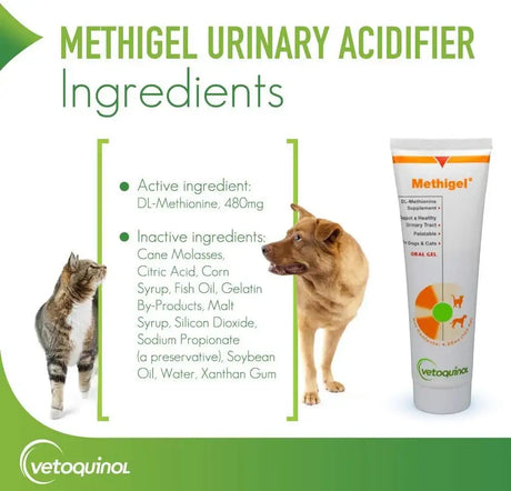 VETOQUINOL - Vetoquinol Methigel Urinary Acidifier to Promote Urinary and Bladder Health for Dogs 120Gr. - The Red Vitamin MX - Salud De Tracto Urinario Para Perros - {{ shop.shopifyCountryName }}
