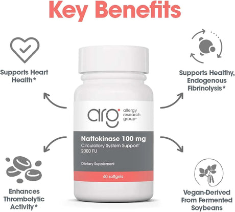 ALLERGY RESEARCH GROUP - Allergy Research Group Nattokinase 100Mg. 60 Capsulas Blandas - The Red Vitamin MX - Suplementos Alimenticios - {{ shop.shopifyCountryName }}