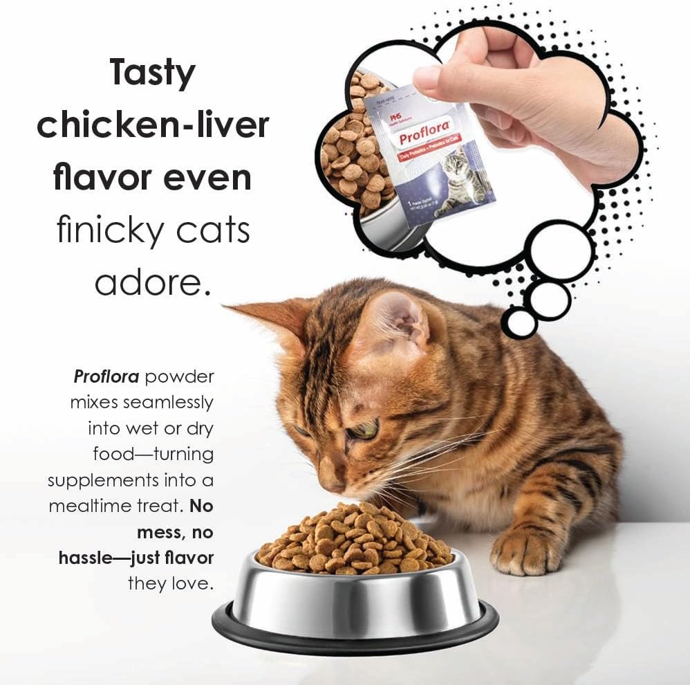 Proflora Probiotics for Cats-Complete Gut Health & Immune Support 30 Paquetes