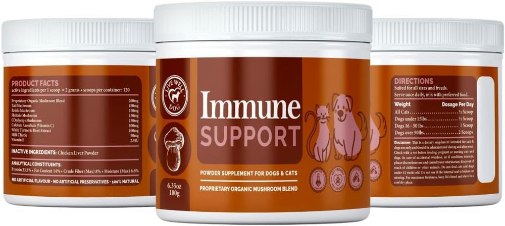 LIVE WELL DOG - Live Well Dog Immune Support Powder Food Topper 300Gr. - The Red Vitamin MX - Suplementos Herbales Para Perros - {{ shop.shopifyCountryName }}