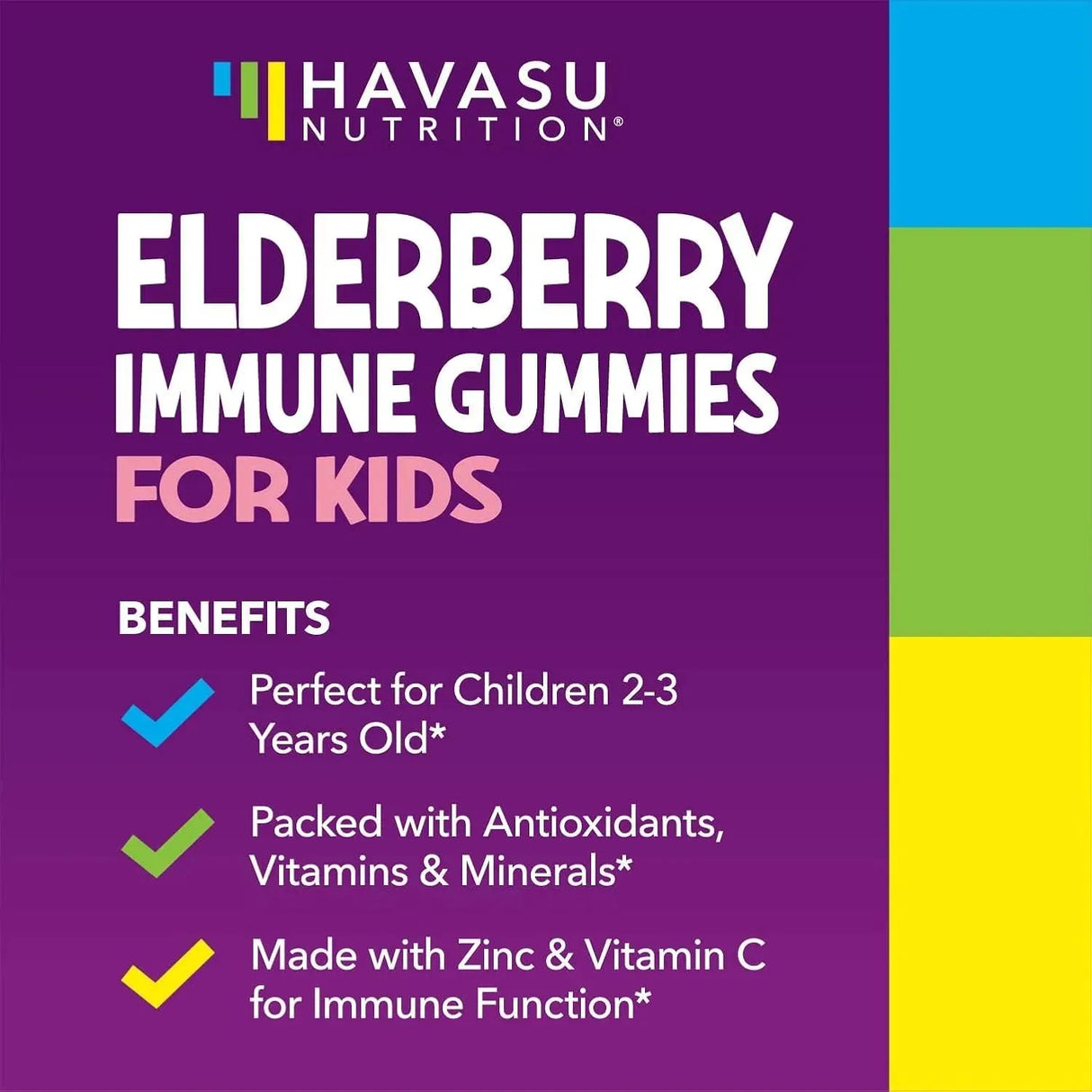 HAVASU NUTRITION - HAVASU NUTRITION Elderberry Gummies for Kids with Zinc and Vitamin C 60 Gomitas - The Red Vitamin MX - Suplementos Alimenticios - {{ shop.shopifyCountryName }}